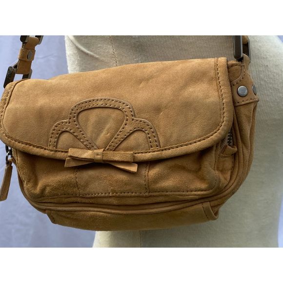 EUC J. Crew Tan Suede Bag With Bow - Picture 2 of 10